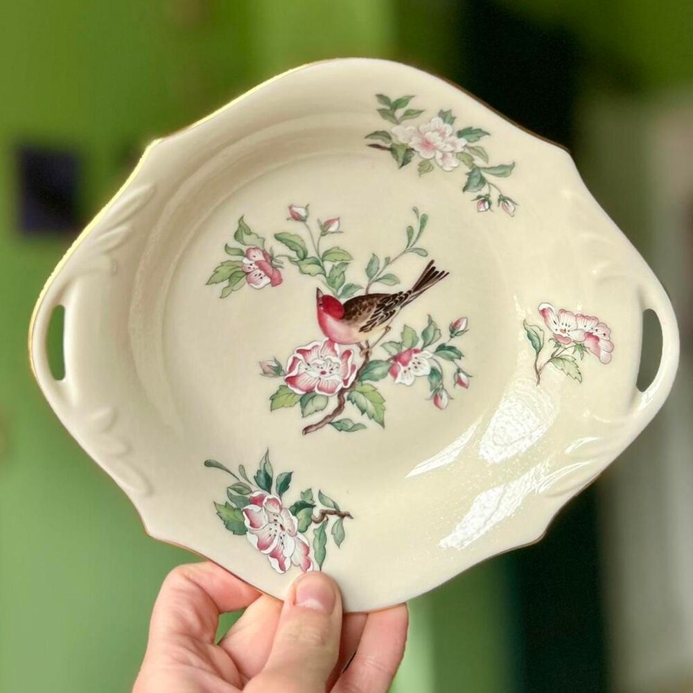 VTG Lenox Serenade Bird Dainty Floral Serving Di